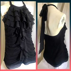 Express silk ruffled blouse